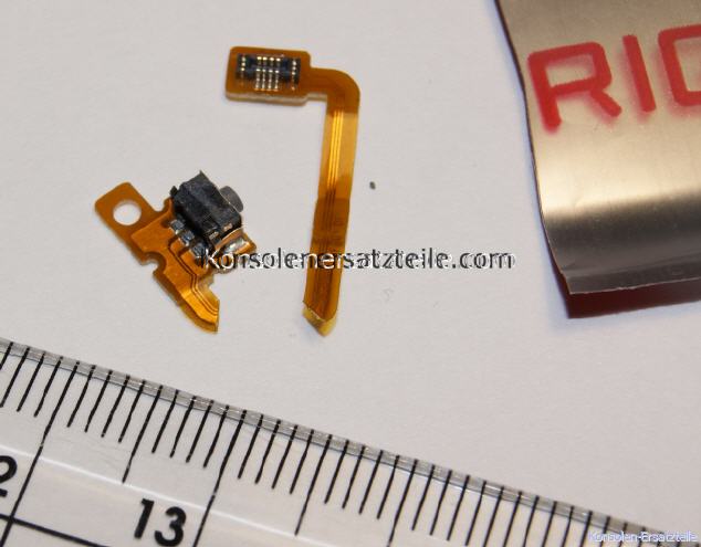 3DS Flex-Kabel defekt - Nintendo 3DS Schultertaste defekt rechte Seite - rechte 3DS Schultertaste mit Kabel.