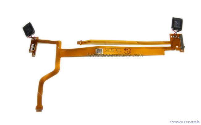 Nintendo 3DS XL Flexkabel mit Lautsprechern, 3DS XL Flachbandkabel, 3DS Regler für 3D Effekt, 3DS XL Anschlusskabel für Display oben, 3DS XL Flachbandkabel für Lautsprecheranschluss, 3DS XL Anschlusskabel für Lautsprecher, 3DS XL flex cable speaker