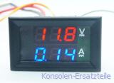 - Digitales Einbau-Multimeter mit LED Anzeige in rot und blau. Voltmeter und Amperemeter zugleich.