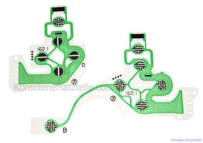 JDS-030, JDS030 PS4 Controller Tastenfolien, 2 teilige Tastenfolie PS4 Controller, PS4 Tastenfolie 2 teilig, zweiteiliges Flex-Tasten-Kabel für den Ps4 Controller, PS4 Controller Flachbandkabel, PS4 Wireless Controller Ersatzteil, Kontaktfolie für PS4 Wireless Controller, PS4 Dualshock 4 controller film